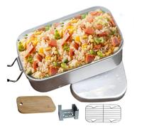 Kit de camping - Récipient alimentaire isolé compact et équipement de cuisinière pliable | Kit de cuisine portable avec couvercle plus frais pour sac à dos, trekking, road trips, pique-nique, urgence