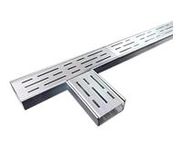 Kit de canalisations de drainage robuste de 1,5 m, système de drainage en acier inoxydable pour terrasse de piscine, sols de cuisine et magasins, housse amovible (3,5 x 3 cm)