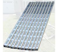 Kit de canalisations étroites de 1 m - 12 grilles de drainage discrètes, argent 5 x 5 cm, parfait pour les balcons extérieurs, les patios et les zones à fort trafic, solution d'eau