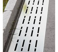 Kit de canaux de drainage extérieur avec grilles - Système de tranchée découpable pour la gestion de l'eau de cour, terrasse et patio - Installation facile