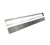 Kit de caniveau extérieur Peu Profond, Couvercle de caniveau linéaire en Acier Inoxydable, grilles de Sol à Profil Bas, déviateur de caniveau pour Patio, allée, Trottoir, Cour, Jardin, garag