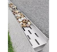 Kit De Caniveaux Extérieurs, Caniveau De Drainage pour Remplissage De Pavés, Système De Grilles D'égout avec Grille en Acier Inoxydable, 25x25cm(9 7/8x9 7/8")