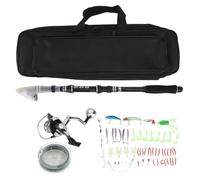 Kit de Canne à pêche Ensemble de Canne à pêche en mer avec Roue rotative GC1000 Canne à pêche télescopique Moulinet Combos pour la pêche en Plein air Hommes Femmes débutants