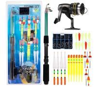 Kit de canne à pêche léger avec design extensible, moulinet assorti et hameçon essentiels pour débutants