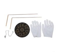 Kit de canne à radiesthésie en cuivre à 99,9 % avec pendule de divination psychique télescopique pour la détection d'eau, de minéraux et d'objets perdus, 2 sondes + (B)