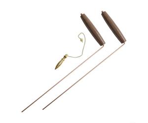Kit de canne à radiesthésie en laiton Karnak Pendule en cuivre Poignée en noyer pour eau minérale Objet perdu Recherche Divination Formation Géologie appliquée Couleur dorée