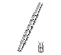 Kit de canne en métal argenté pour moulinet Abu PMAX3 (axe 1 demi mois) | Compatible avec les roues à goutte d'eau de 3e génération, design à tige torsadée, rotation fluide pour la restauration