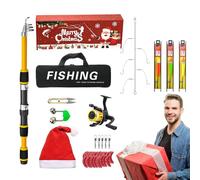 Kit de Cannes à pêche avec Moulinet - Pêche en Plein air Ainsi Que dans l'eau salée - Ensemble Canne à pêche et Moulinet pour Noël - pour Papas, Maris, Amis et Hommes au Bord de, de la rivière