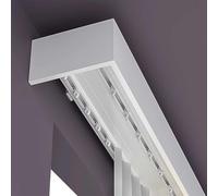 Kit de cantonnière triple rail monté au plafond - 2,6 m - Barres de séparation pour salon et chambre à coucher - Système de cantonnière pour hôtels, villas et intérieurs modernes