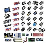 Kit de capteur 37 en 1 pour Arduino avec alimentation 5 V | Kit de démarrage de composants électroniques comprenant la température, l'humidité, la lumière, le son, les capteurs de mouvement dans une