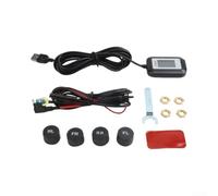 Kit de capteur TPMS 4 capteurs externes application en temps réel pour tpms | Surveillance à double écran et application, transfert de données en temps réel, connexion sans fil, compatibilité large du