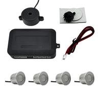 Kit De Capteurs De Stationnement Universels 12V 22mm 4 Avertisseurs Sonores Radar De Recul Système De Contrôle De Distance De Stationnement Capteur Recul Auto(Silver)