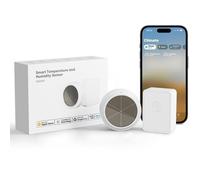 Meross Thermomètre Hygromètre Intelligent à Énergie Solaire (AVEC HUB), Capteur de Température et d’Humidité Compatible avec Apple Home, Alexa et Google Home, Surveillance à Distance, Alertes d'Appli