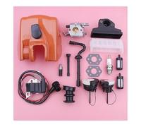 Kit de carburateur avec Base de Couvercle AF et Bobine d'allumage for tronçonneuse MS250 MS230 MS210 11231401902 1123 358 7701 Bouchon de Carburant