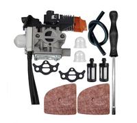 Kit de carburateur compatible avec débroussailleuse Stihl FS94R FS94 KM94R avec joints d'étanchéité pour conduites de carburant Outil de réglage des ampoules, argent noir