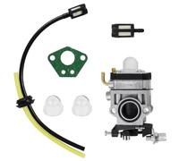Kit de carburateur en métal pour débroussailleuse et tronçonneuse 43 cc, 49 cc, 52 cc, sortie d'entrée de 15 mm avec joint de tuyau et filtre de pompe, remplacement de moteur extérieur