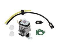 Kit de carburateur pour brosse et tronçonneuse 43 cc, 49 cc, 52 cc | Diamètre de sortie d'admission de 15 mm | Distance entre les trous de montage de 31 mm | Construction métallique avec tuyau