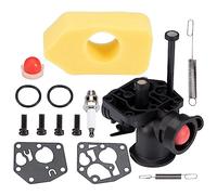 Kit de carburateur pour tondeuse à gazon pour Briggs & Stratton 499809 498809A 494406, avec filtre à air, vis, ressort de régulateur, membrane, pompe à carburant, bougie d'allumage