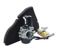 Kit de carburation : carburateur 17,5 E-Choke + filtre à air RMS + bougie NGK BR9ES Gilera Runner NRG