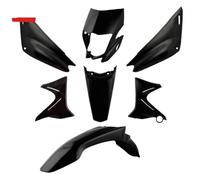 Kit de carénage Complet avec Couvercle de Phare, Panneaux latéraux de Garde-Boue et Protection de réservoir Compatible avec XTZ 125 en Noir Bleu Blanc(Black)