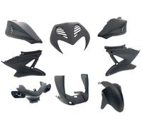 Kit de carénage noir mat 8 pièces compatible avec MBK Nitro 50 Cat dès 2003