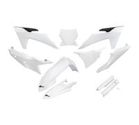Kit de carénage UFO PLAST en 10 pièces avec protège-fourche blanc OEM 20-26