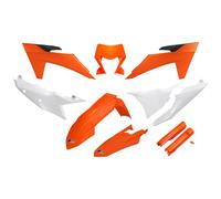 Kit de carénage UFO PLAST en 10 pièces avec protège-fourche orange/blanc/noir