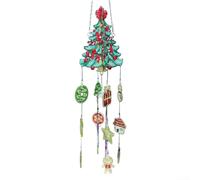 Kit de carillon éolien diamant de Noël, trois pendentifs de Noël, diamant 5D double face, décoration à suspendre (PFL512)