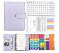 Kit de carnet de notes portable, classeur rechargeable, planificateur de budget, bloc-notes à feuilles mobiles pour la planification des adultes, planificateur de budget avec autocollants, étiquettes,