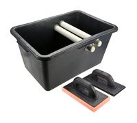 Kit de carrelage, récipient de 40 l, truelle en caoutchouc, truelle éponge soupl