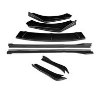 Kit De Carrosserie pour Pare-Chocs Avant pour A7 2015 2016 2017 2018 Becquet Jupes Latérales Extensions Angle D'enroulement Arrière ABS(Matte Black)