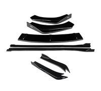 Kit De Carrosserie pour Pare-Chocs Avant pour A7 2015 2016 2017 2018 Becquet Jupes Latérales Extensions Angle D'enroulement Arrière ABS(Gloss Black)
