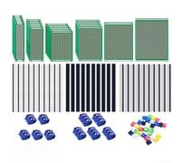 Kit de carte de circuit imprimé avec 92 pièces comprenant des cartes double face, des broches à une rangée, des bornes femelles et des connecteurs pour conception électronique (sac)