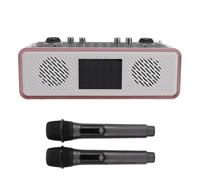 Kit de Carte Son karaoké, Carte Son Stéréo HiFi en Direct, Haut-Parleur Bluetooth avec 2 Microphones, équipement de Podcast Antibruit avec Carte de Mixage Sonore pour Smartphone PC