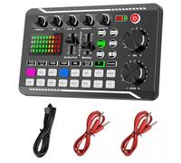 Kit de carte son podcast professionnel - Version anglaise Mixeur audio | Interface USB pour streaming en direct, enregistrement, chantage, jeu, utilisation en studio, fonctionne avec ordinateur
