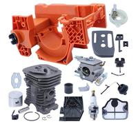 Kit de Carter Vilebrequin, Culasse 38 mm, Piston, carburateur, Huile, Moteur, Compatible avec Les Moteurs tronçonneuse à Essence 142 et 137