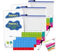 Kit de cartes magnétiques de phonétique - 142 pièces, classeur construction mots avec lettres et tableau effaçable à sec, jeu éducatif d'orthographe et de lecture pour l'apprentissage précoce (3pc)