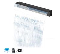 Kit de cascade avec déversoir en tubes ondulés pour extérieur, fontaine en acier inoxydable encastrée pour extérieur/intérieur, idéale pour créer un bassin décoratif élégant avec jet d'eau p