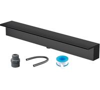 Kit de cascade avec déversoir et tuyaux ondulés pour extérieur, fontaine à cascade en acier inoxydable avec lames - Décoration de cascade pour piscine extérieure, fontaine murale de 112 cm p