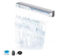 Kit de cascade avec déversoir intégré en acier inoxydable pour extérieur, comprenant un tuyau ondulé et un système de jet d'eau intégré pour intérieur et extérieur. Idéal pour créer un bassi