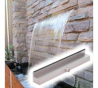 Kit de cascade avec tuyau ondulé pour extérieur, cascade professionnelle en acier inoxydable - Déversoir à chute libre de 30 à 120 cm pour bassins, sans pompe, connecteur durable en acier in