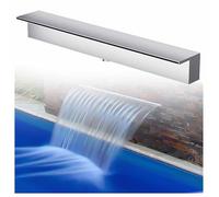 Kit de Cascade avec Tuyau ondulé pour extérieur, en Acier Inoxydable, 120 cm. Déversoir de Cascade pour Piscine - Élégante Cascade à Chute Libre pour bassins extérieurs. Design Durable et él