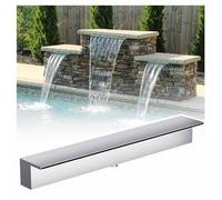 Kit de cascade avec tuyau ondulé pour extérieur, kit de cascade en acier inoxydable pour piscines et bassins - Fontaine extérieure avec sortie de 40 cm (15,7 pouces) pour une décoration aqua