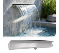 Kit de Cascade avec Tuyau ondulé pour Fontaine extérieure, Cascade de Pierres pour Bassin de Jardin, Ensemble de Fontaine en Acier Inoxydable 316 Durable et antirouille avec raccord de Tuyau