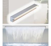 Kit de cascade décoratif - Fontaine d'extérieur facile à installer pour étangs à carpes koï et aménagement paysager, largeur et couleur personnalisables (152 cm), connecteur en PVC inclus