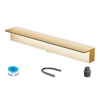 Kit de Cascade/déversoir en Acier Inoxydable Robuste avec Fixation en F pour Bassin et Fontaine, Comprenant des Accessoires et Un Jet d'eau pour créer de Magnifiques Jeux d'eau sur terrasse