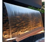 Kit de cascade encastrable à fixation murale - En acier inoxydable robuste - Pour aménagement paysager - 60 cm - Finition bronze - Pas besoin de pompe