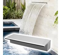 Kit de cascade robuste - Fontaine argentée de 30 cm avec connecteur en PVC, montage intégré pour cascades de jardin et d'arrière-cour, pas besoin de pompe