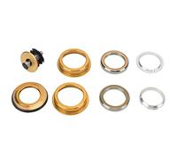 Kit de casque de vélo CheoTime, Écrou du casque à double roulement en alliage en alliage en aluminium avec capuchon et remplacement de la bague de compression pour tubes (Rouge) (Bleu) (Noir) (Or)