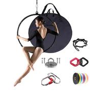 Kit de cerceau aérien, 88,9 cm, 83,9 cm, 94 cm avec sac de transport et accessoires, anneau de yoga aérien pour la pratique à la maison et le fitness